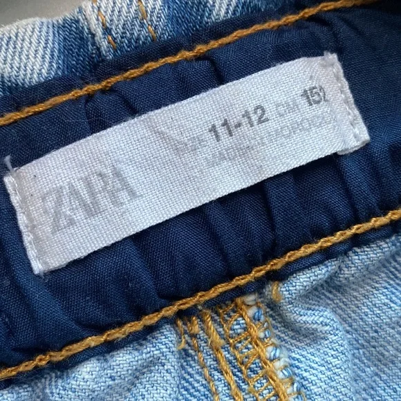 Zara Girls Paper Bag waist Elastic Jeans size 11-12 - Picture 3 of 6